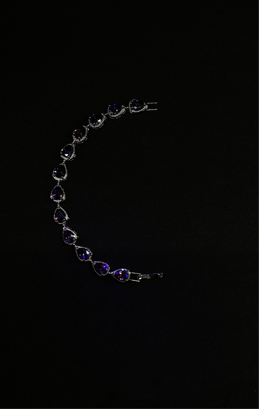 Blue and Silver Water Crystal Bracelet